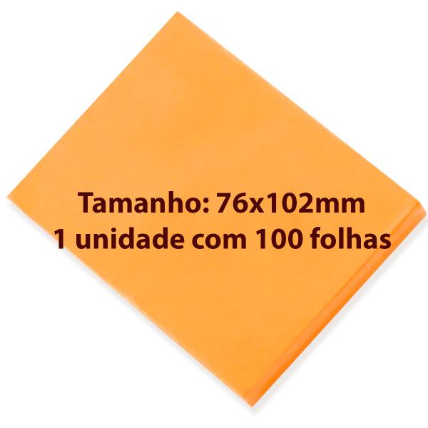 Imagem de Bloco De Anotações 76x102mm Laranja Neon Brw 01un Com 100fls