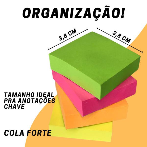 Imagem de Bloco de Anotações Estudos Trabalho 4 Cores Total de 800 Folhas 3,8 x 3,8 cm Cubo