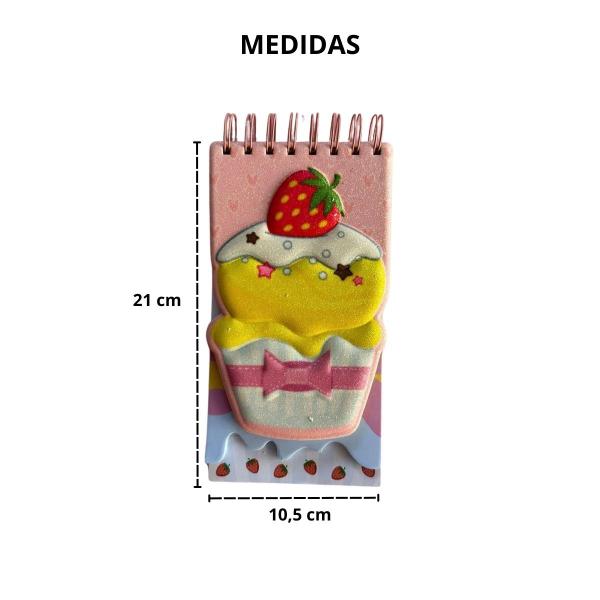 Imagem de Bloco de Anotações Sobremesa Cupcake 3D Capa em Relevo