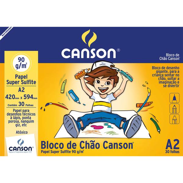 Imagem de Bloco de Chão Branco Canson Linha Infantil 90/m² A2 420 X 594 Mm com 30 Folhas - 66667086