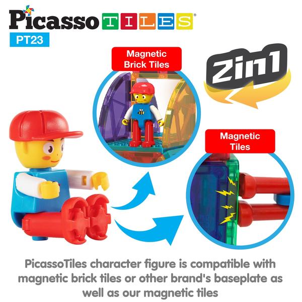 Imagem de Bloco de construção de brinquedos para veículos PicassoTiles Magnetic Car 3+