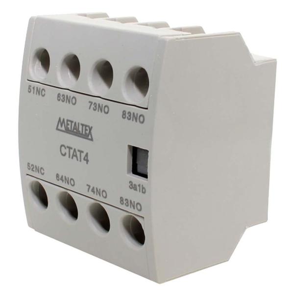 Imagem de Bloco De Contato Auxiliar Frontal 16A 3NA+1NF Para CT9-85 CTAT4-31 Metaltex