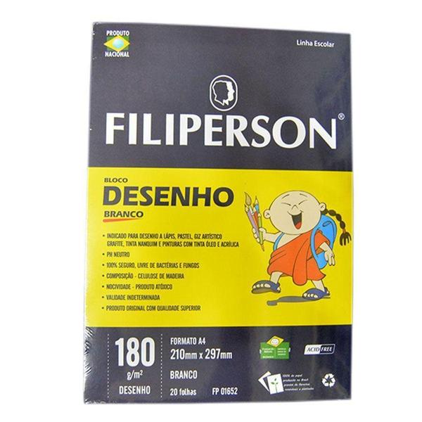 Imagem de Bloco de desenho a4 180g com 20f br - 01652 - FILIPERSON