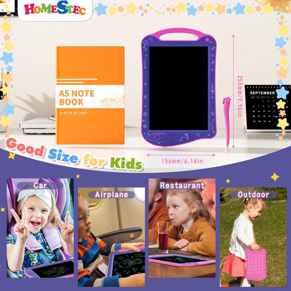 Imagem de Bloco de desenho HOMESTEC Astrodraw LCD Writing Tablet Kids Purple