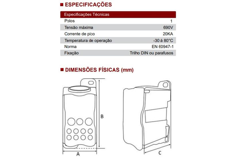 Imagem de Bloco de Distribuição Painel Trilho Din UKK-80 80A - 6 saídas - SIBRATEC