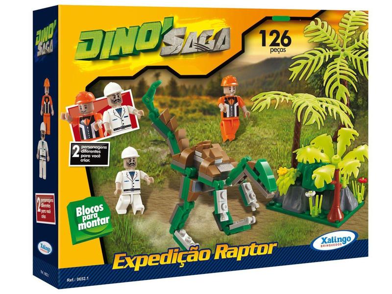 Imagem de Bloco de Montar 126 Peças Xalingo - Dino Saga Safari de Exploração