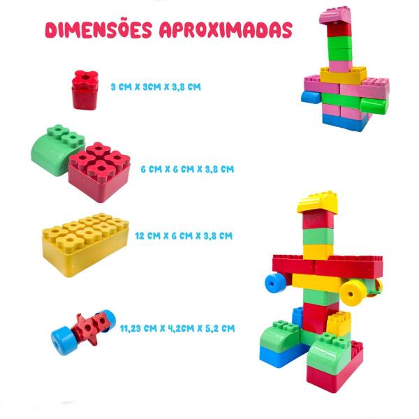 Imagem de Bloco de Montar Gigante Crie & Brink 56 peças +1 Ano Brinquedo Educativo