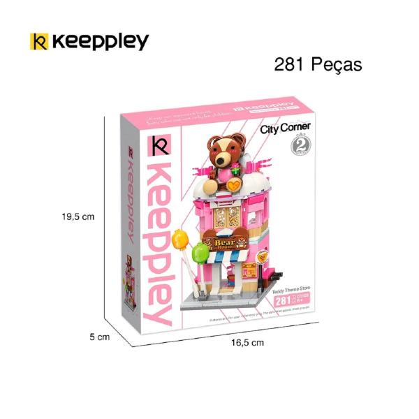 Bloco de montar loja das pelucias city corner - c0109 - 281 peças - KEEPPLEY Imagem de Bloco de montar loja das pelucias city corner - c0109 - 281 peças