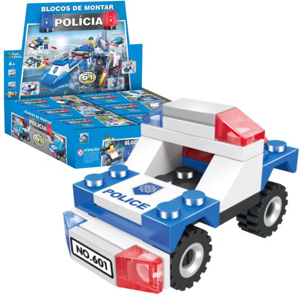 Imagem de Bloco de Montar Policia 2 Em 1 Colecionar 6 Em 1 Espaço Nave