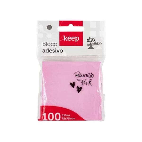 Imagem de Bloco de Notas Adesivo 75X75 Rosa 100 Folhas EI018 - Keep