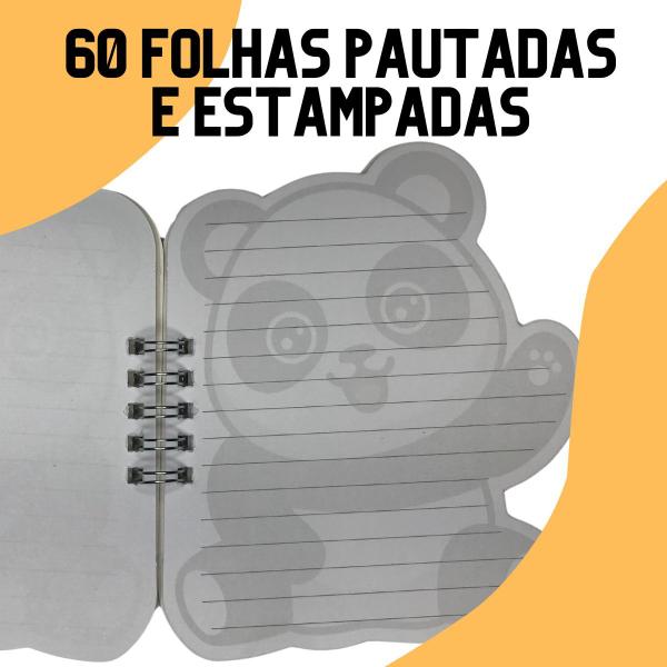 Imagem de Bloco de Notas Infantil Panda Sereira Unicórnio Pautado Lombada em Espiral