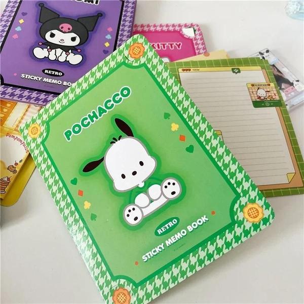 Imagem de Bloco de Notas Kawaii com Hello Kitty, Cinnamoroll e Kuromi - Para Estudantes e Escritório