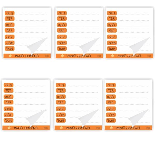 Imagem de Bloco De Notas Quadrado Modelo Minha Semana - 6 Blocos