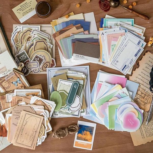 Imagem de Bloco de Notas Vintage Retrô - 100 Peças para Scrapbooking e Diário