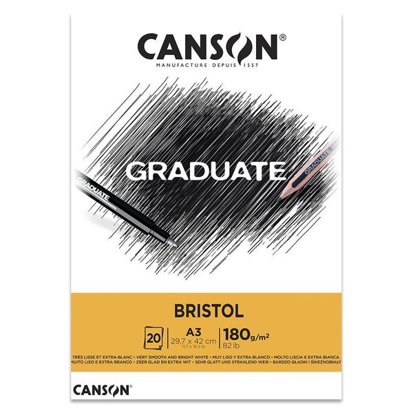 Imagem de Bloco de Papel Bristol Graduate Canson Branco 180g 20 Folhas