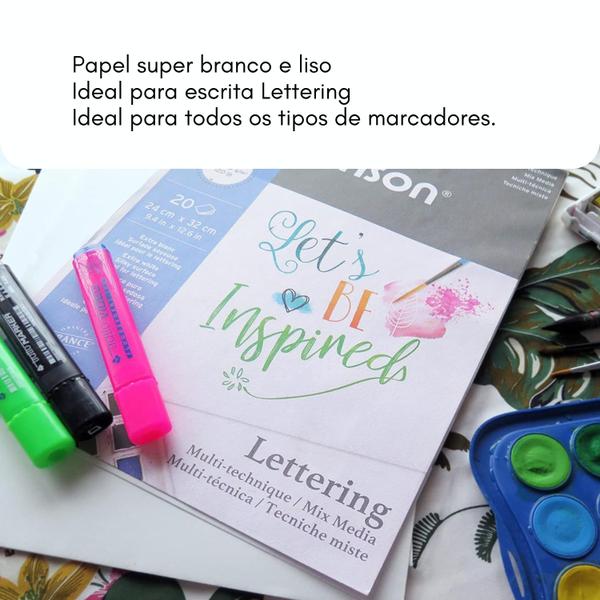 Imagem de Bloco de Papel Canson Lettering Desenho 20 Folhas 200g