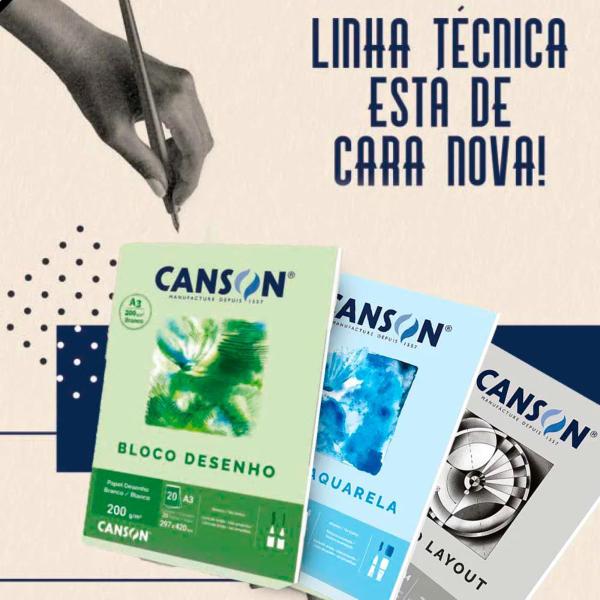 Imagem de Bloco de Papel Linha Tecnica Desenho A3 Canson 200g 20 Folhas 