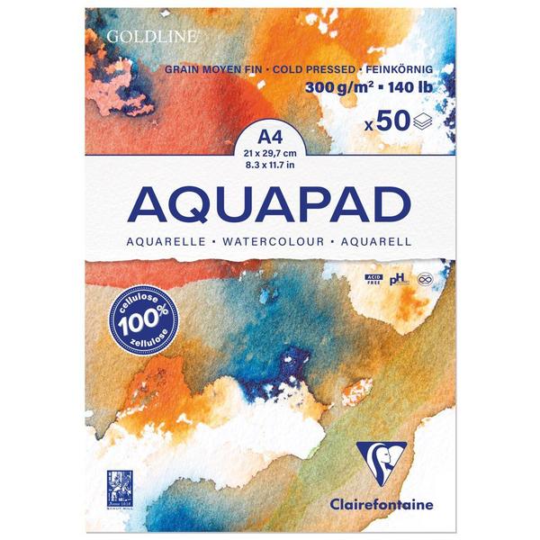 Bloco de Papel Para Aquarela Aquapad A4 50fls 300g - CLAIREFONTAINE Imagem de Bloco de Papel Para Aquarela Aquapad A4 50fls 300g