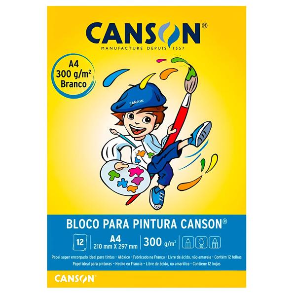 Imagem de Bloco de Pintura A4 Canson 12 Folhas 300g