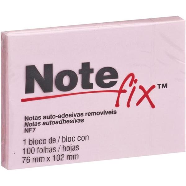 Imagem de Bloco de recado autoadesivo notefix 100f.76mmx102mm rosa 3m