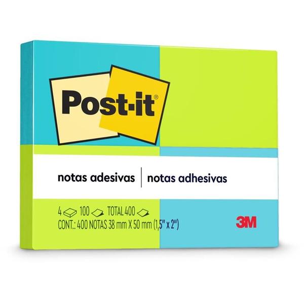 Imagem de Bloco de recado post-it 653 neon 38x50mm c/100fls. 3m