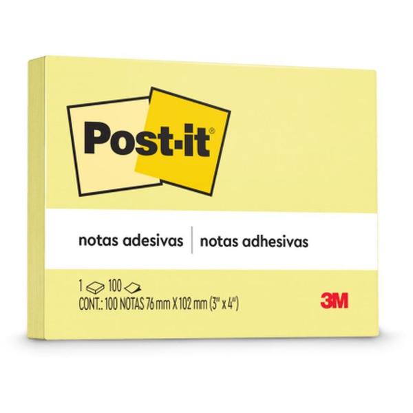 Imagem de Bloco de Recado POST-IT 657 Amarelo 76X102MM com 100 Folhas