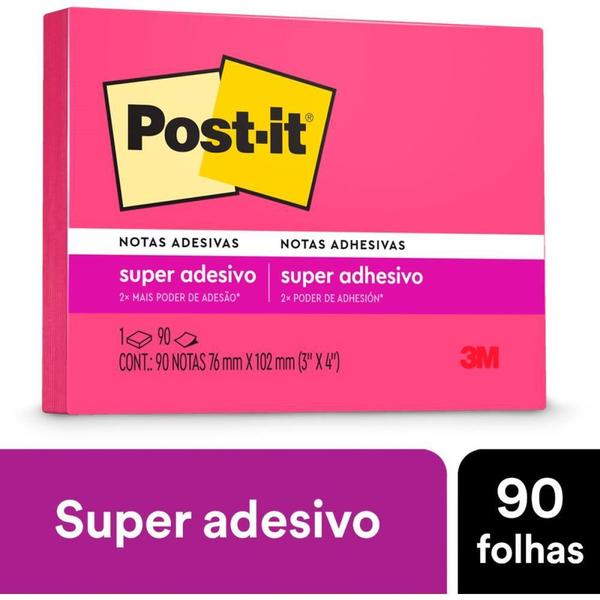 Imagem de Bloco de Recado POST-IT 76X102 Rosa 90FLS.