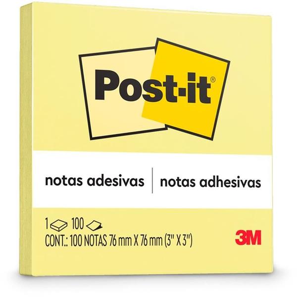 Imagem de Bloco de recado post-it 76x76mm amarelo 100fls. 3m