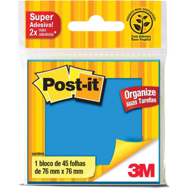 Imagem de Bloco de Recado POST-IT 76X76MM AZUL 45FLS.