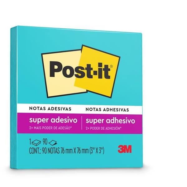 Imagem de Bloco de recado post-it 76x76mm azul eletrico 90fls. 3m