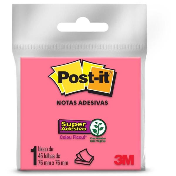 Imagem de Bloco de recado post-it 76x76mm rosa 45fls. 3m