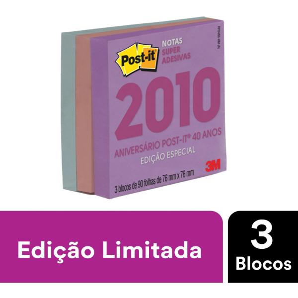 Imagem de Bloco de Recado POST-IT Colecao ANOS 2010 76X76MM