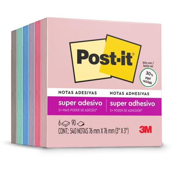 Imagem de Bloco de Recado POST-IT Colecao P/VIAJAR 76X76MM 6BLOC