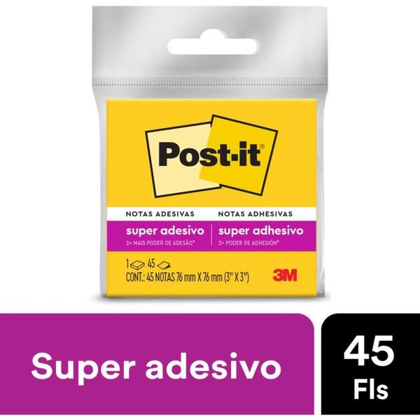 Imagem de Bloco de Recado POST-IT Super Adesivo 76X76MM Amarelo Neon - 45 Folhas