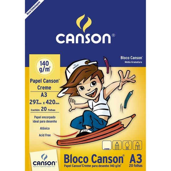 Imagem de Bloco Desenho Creme Canson 7073 140 G/m² A3 Com 20 Folhas