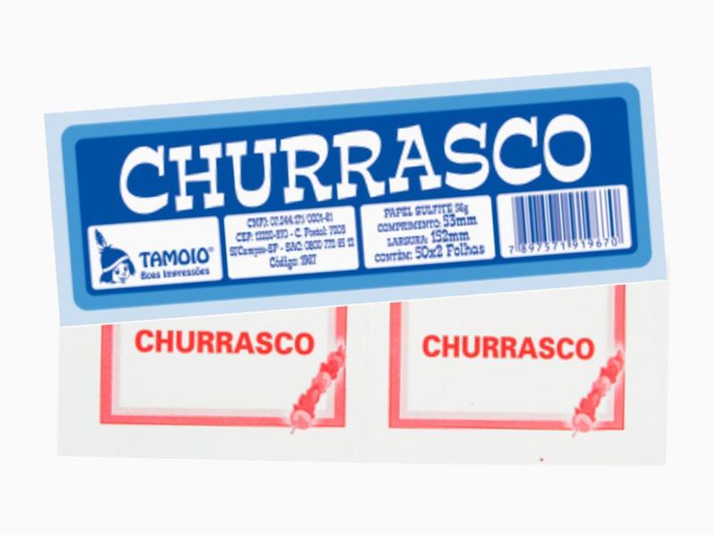 Imagem de Bloco Ficha de Churrasco, 50 x 02 Folhas, Pacote Com 10 Blocos, Tamoio - 01967