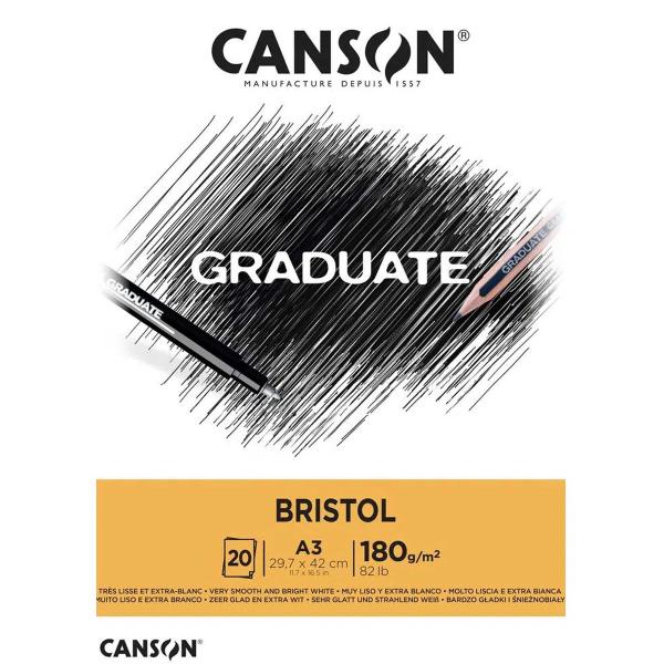 Imagem de Bloco Graduate Bristol 180g 29,7x42 A3 20f Canson