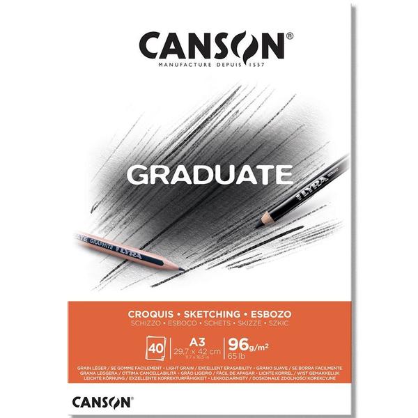 Imagem de Bloco Graduate Croquis A3 96g/m com 40 Folhas Canson C400110363