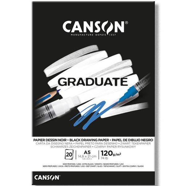 Imagem de Bloco Graduate Desenho Preto A5 120g/m com 20 Fls Canson C400110385