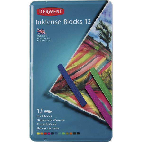 Imagem de Bloco Inktense Aquarelável 12 Cores Estojo Lata