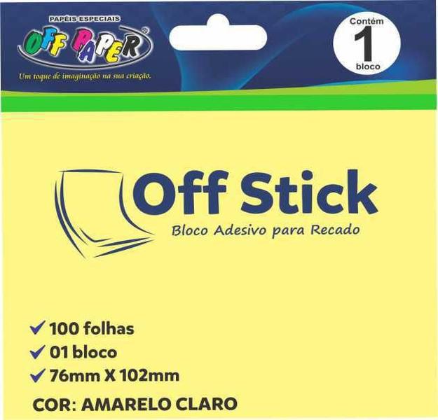 Imagem de Bloco Liso Com 100 Post It Amarelo Claro Notas 76X102 Mm