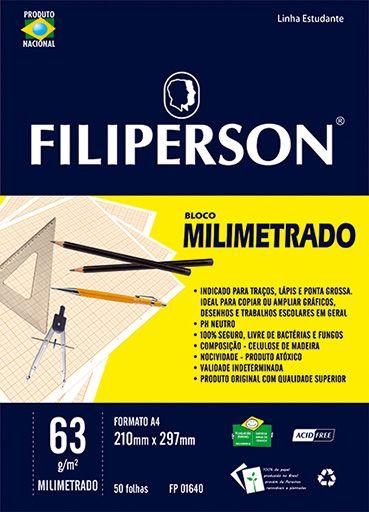 Imagem de Bloco Milimetrado Filiperson A4 63gr 50fl