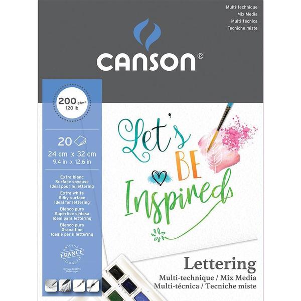 Bloco Mix Media Lettering Canson 24x32 200g 20 Fls 60109829 Imagem de Bloco Mix Media Lettering Canson 24x32 200g 20 Fls 60109829