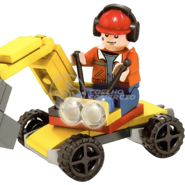 Imagem de Bloco Montar Time Construção Compatível Lego Trator Retroesc