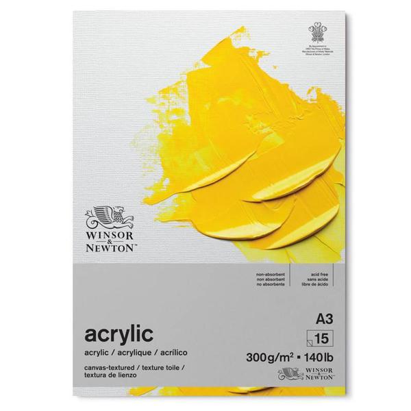 Imagem de Bloco P/ Acrilica Winsor & Newton 300g A3 15 Fls Branco