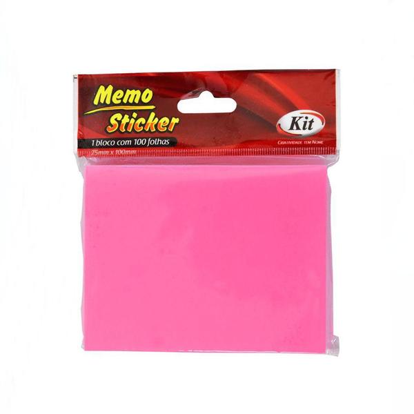 Imagem de Bloco p/recado 75x100mm rosa neon ms-4x3-npk - KIT