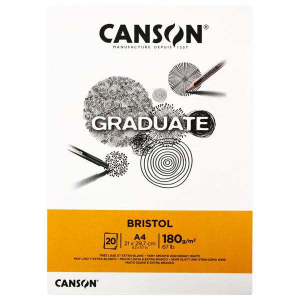 Imagem de Bloco Papel Canson Graduate Bristol 180gr A3 C/ 20fls