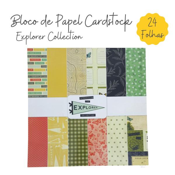 Imagem de Bloco Papel Cardstock Explorer Collection Viagem 24 Folhas