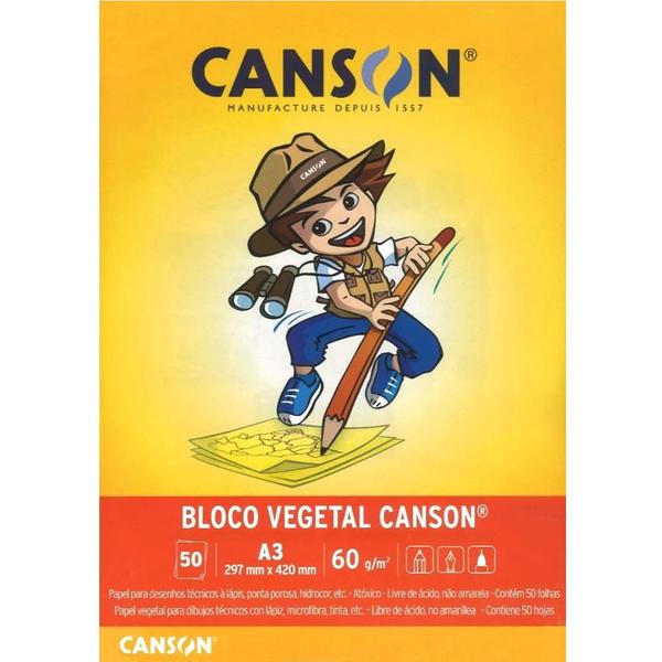 Imagem de Bloco Papel Vegetal Canson A3 Infantil com 50 Folhas 60g/m 66667080