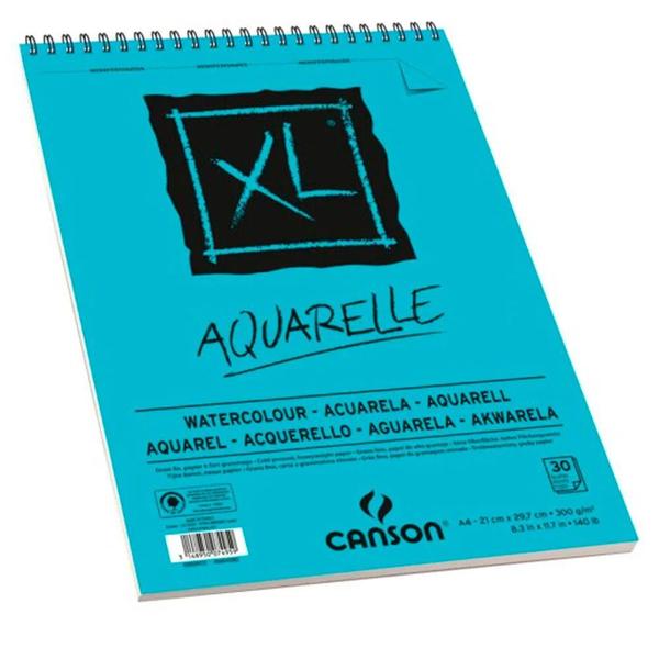 Imagem de Bloco Papel XL Aquarelle A4 Espiral 300g 30fls Canson 60039170